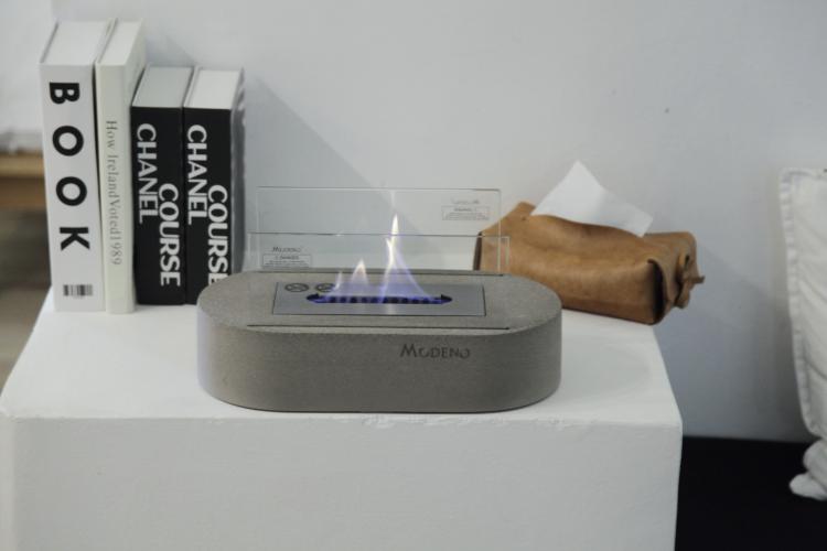 LUSPA Tabletop Fireplace- Light Gray