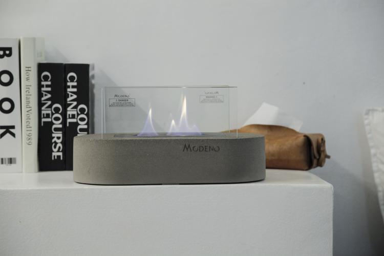 LUSPA Tabletop Fireplace- Light Gray