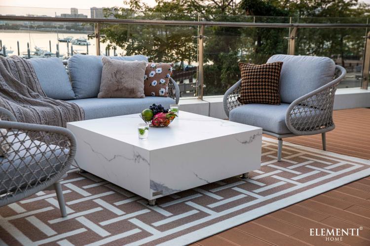 BIANCO Marble Procelain Series Concrete Coffee Table Large