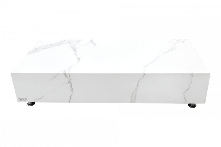 Preview: BIANCO mesa de centro rectangular de la serie de mármol porcelánico