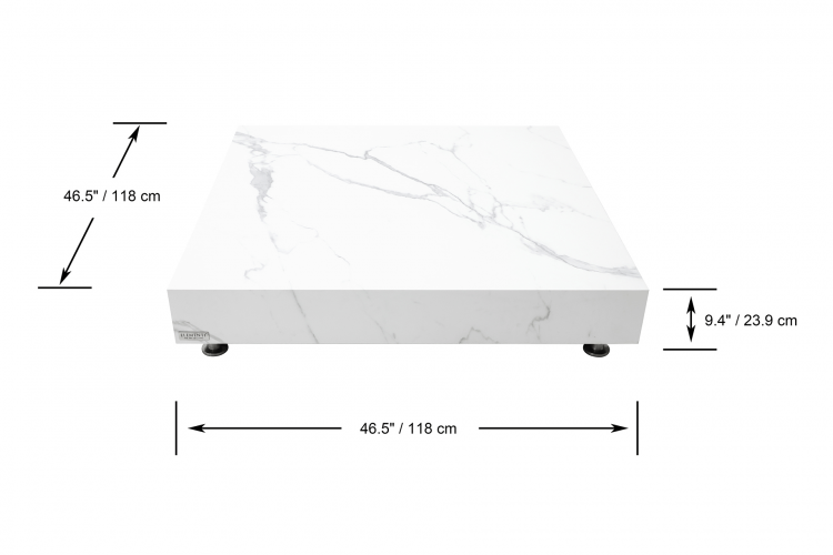 BIANCO mesa de centro extragrande de la serie de mármol porcelánico