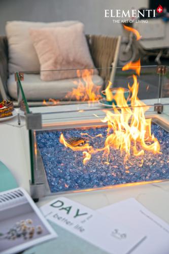 BIANCO Marble Porcelain Fire Table