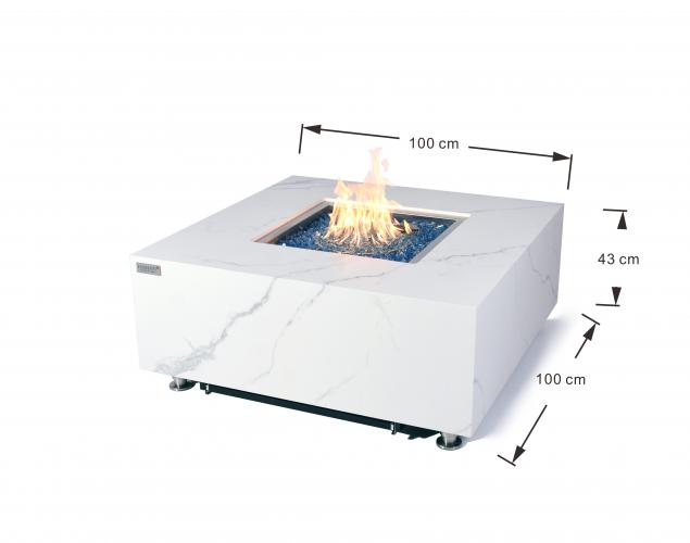 BIANCO Marble Porcelain Fire Table