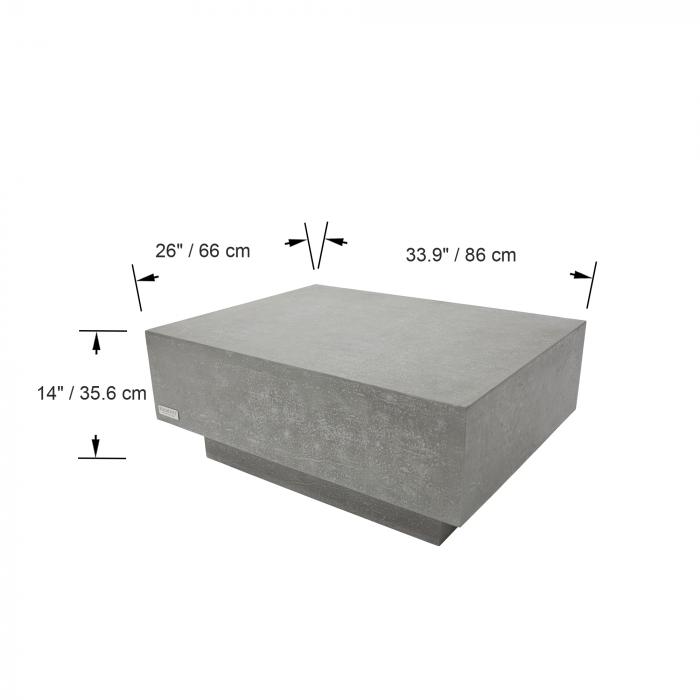 TEVERE Concrete Coffee Table Rectangle Medium